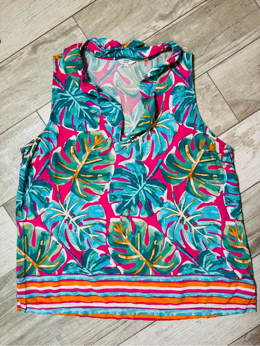 Women’s Tropical Pink Sleeveless Tank Size Large